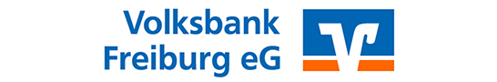 Das Logo der Volksbank Freiburg zeigt den Buchstaben