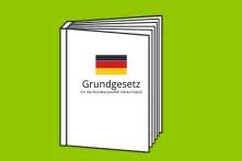 Buch auf dem Grundgesetz Bundes Republik Deutschland steht