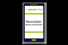 Handy mit Schrift Newsletter