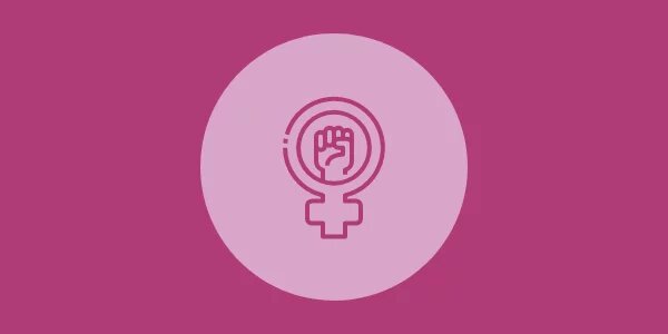 Feministisches Zeichen auf rosa Hintergrund