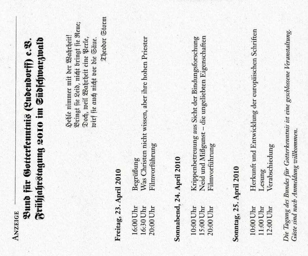 „Frühjahrstagung“ 2010 (aus: Mensch & Maß, 50. Jahrgang, Folge 07/2010)