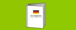 Buch auf dem Grundgesetz Bundes Republik Deutschland steht Buch auf dem Grundgesetz Bundes Republik Deutschland steht