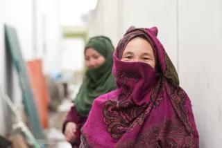 Afghan Woman with colorful scarf